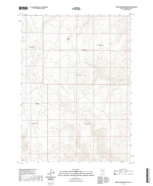 Jordan Meadow Mountain Nevada US Topo Map Image