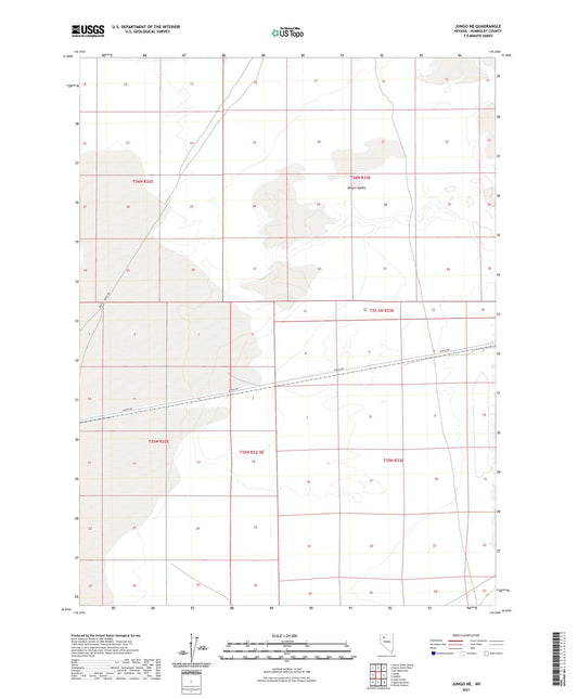 Jungo NE Nevada US Topo Map Image