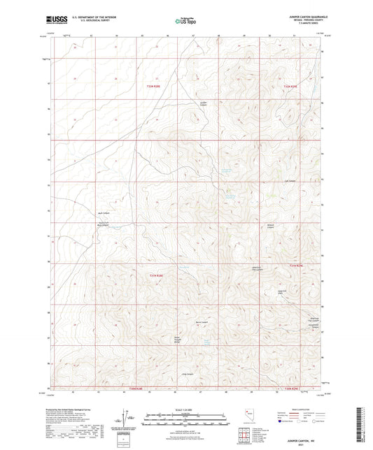 Juniper Canyon Nevada US Topo Map Image
