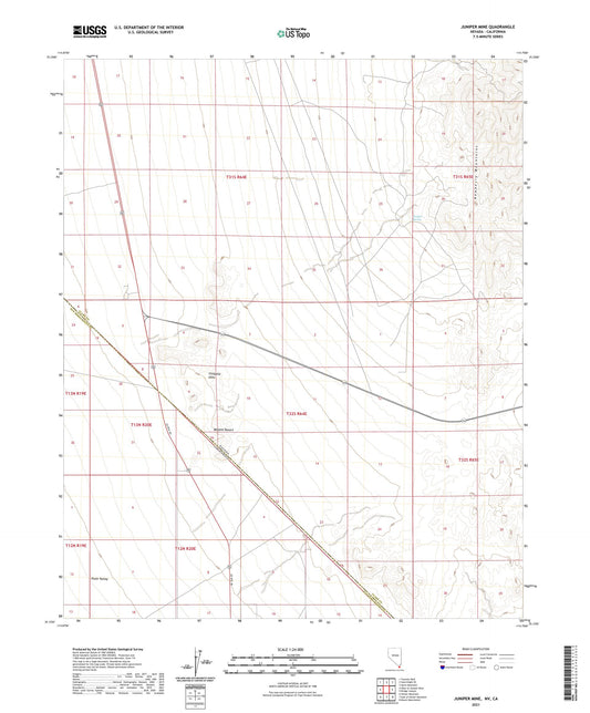 Juniper Mine Nevada US Topo Map Image