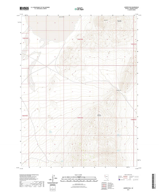 Juniper Pass Nevada US Topo Map Image
