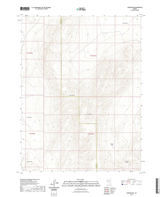 Juniper Peak Nevada US Topo Map Image