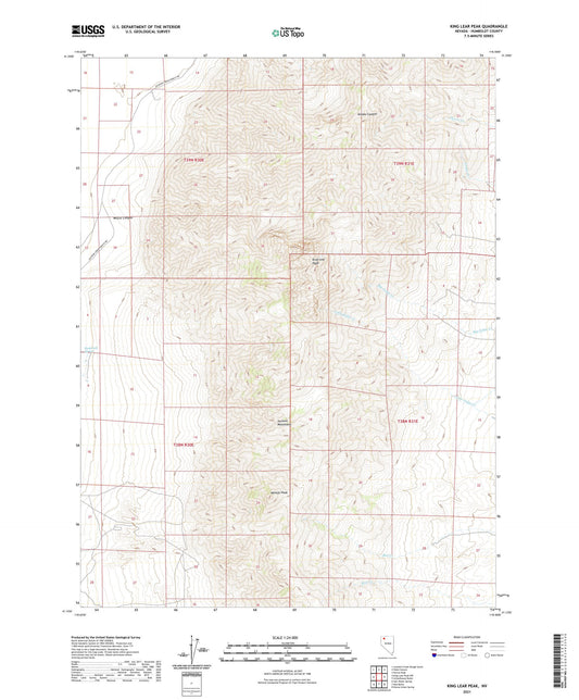 King Lear Peak Nevada US Topo Map Image