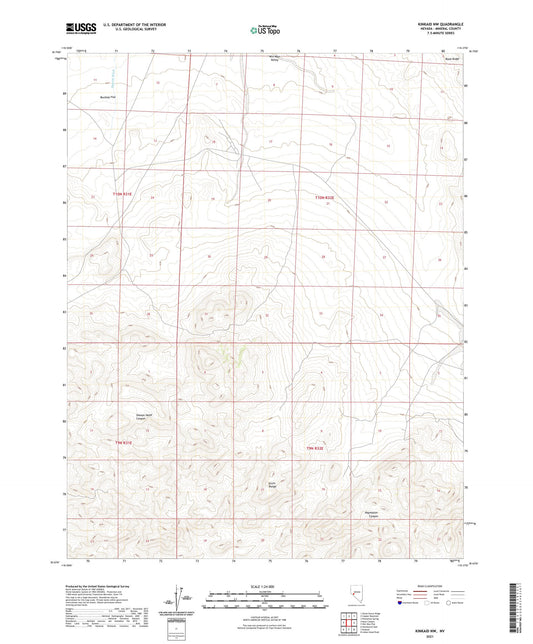 Kinkaid NW Nevada US Topo Map Image