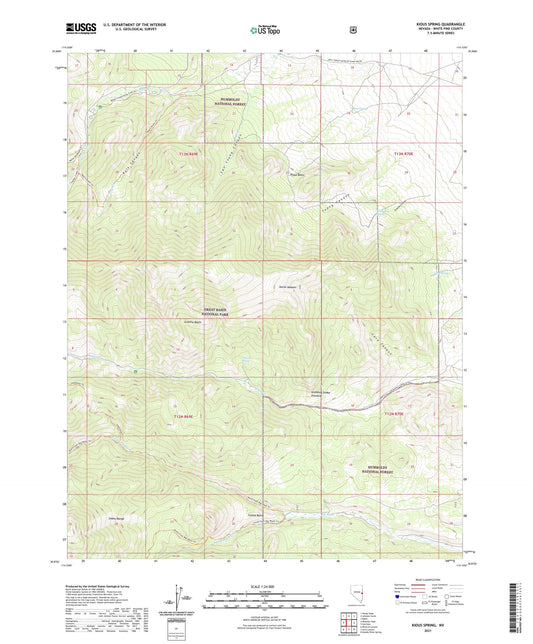 Kious Spring Nevada US Topo Map Image