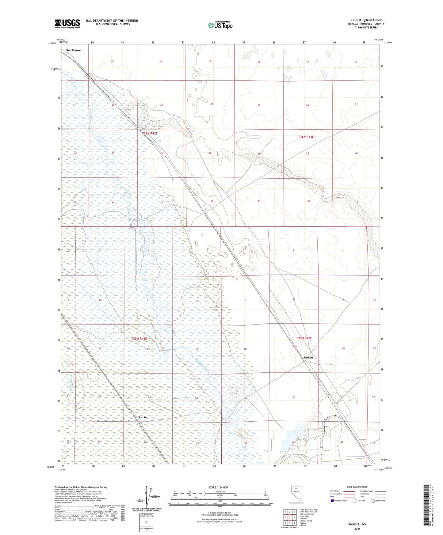 Knight Nevada US Topo Map Image
