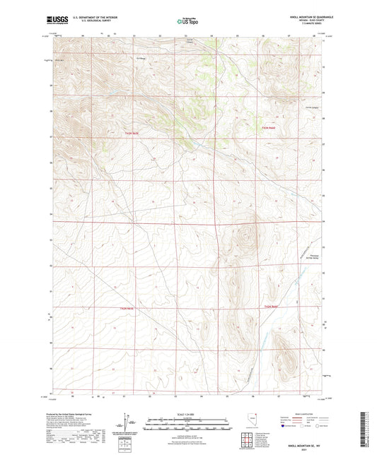 Knoll Mountain SE Nevada US Topo Map Image