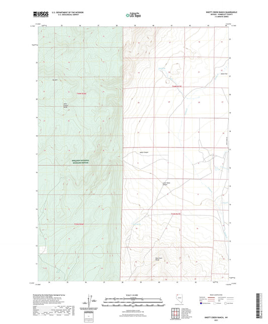 Knott Creek Ranch Nevada US Topo Map Image