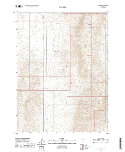 Kumiva Peak Nevada US Topo Map Image