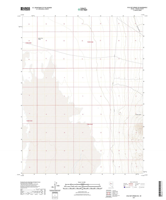 Kyle Hot Springs SW Nevada US Topo Map Image