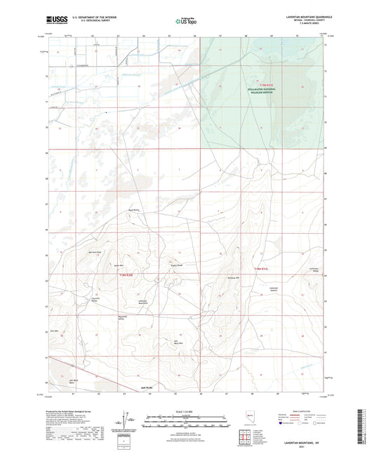 Lahontan Mountains Nevada US Topo Map Image
