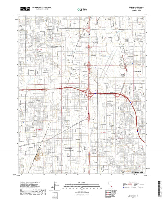 Las Vegas SW Nevada US Topo Map Image