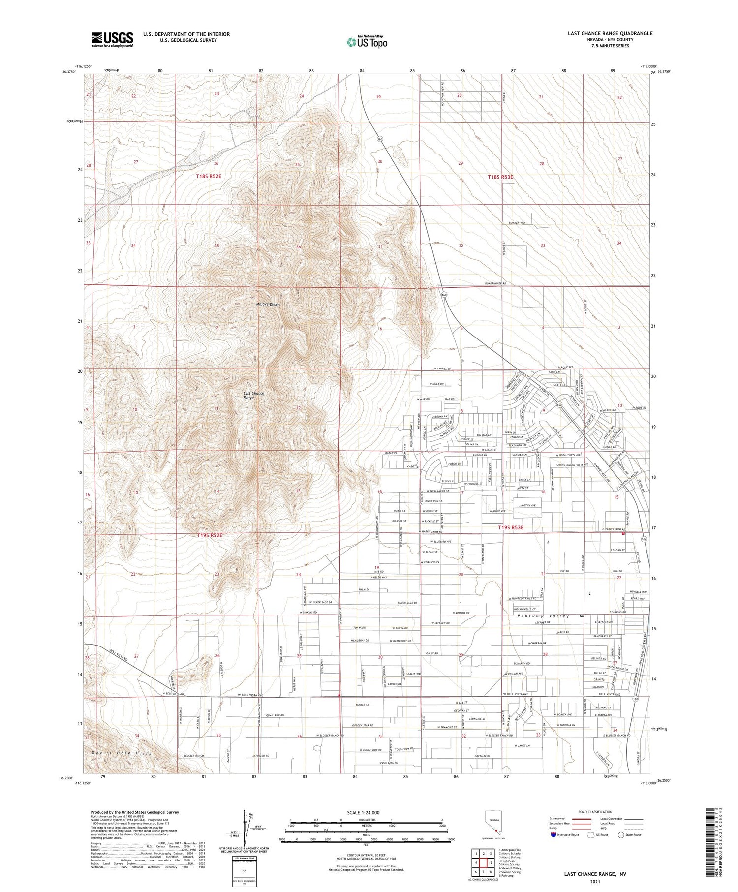 Last Chance Range Nevada US Topo Map Image