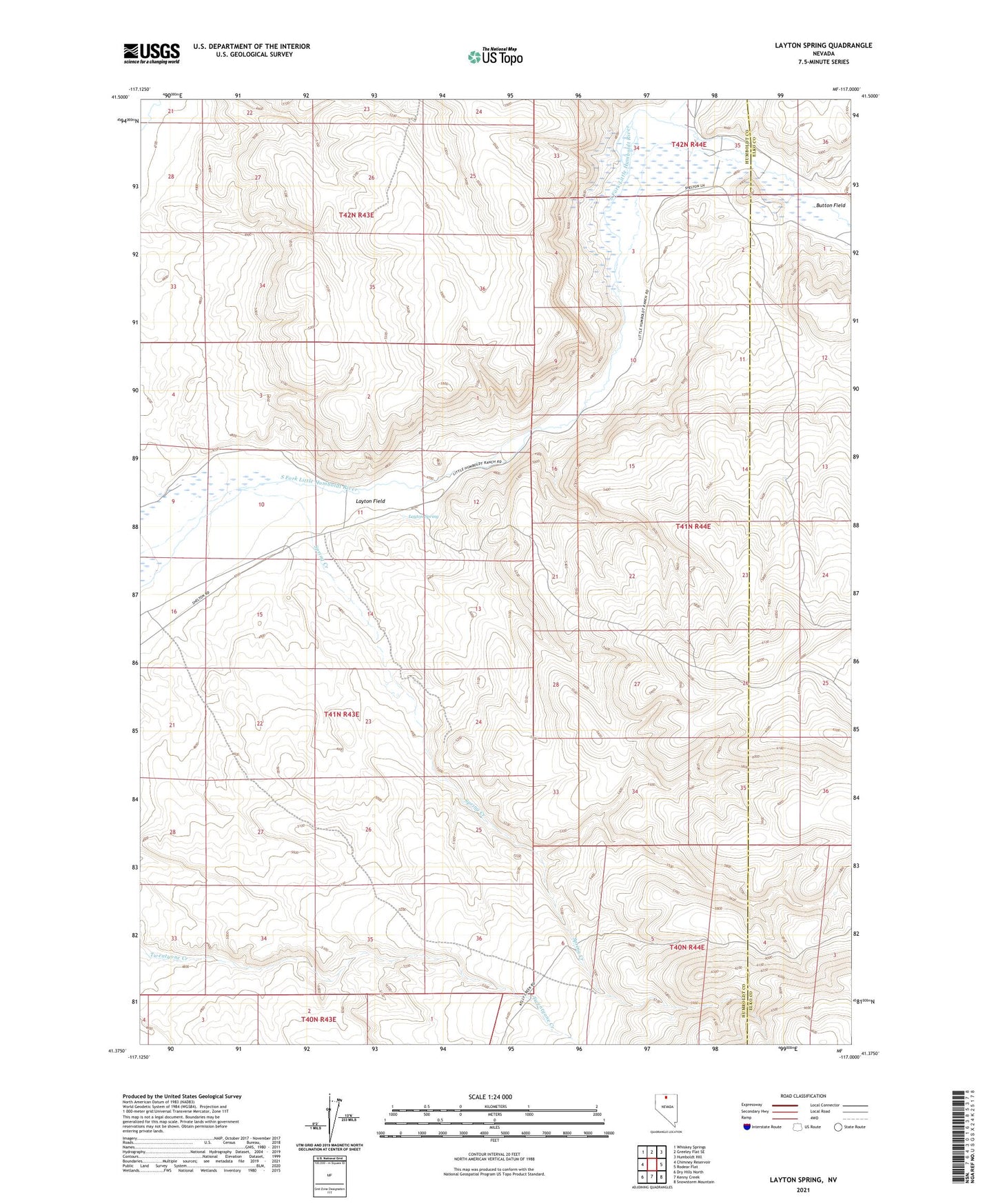 Layton Spring Nevada US Topo Map Image
