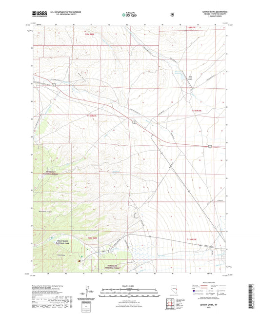 Lehman Caves Nevada US Topo Map Image