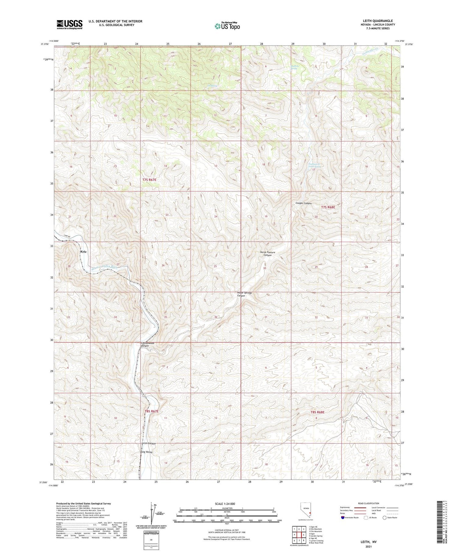 Leith Nevada US Topo Map Image