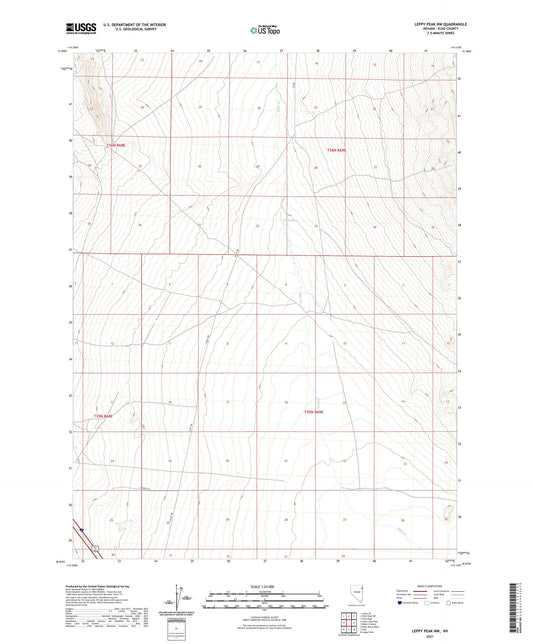 Leppy Peak NW Nevada US Topo Map Image