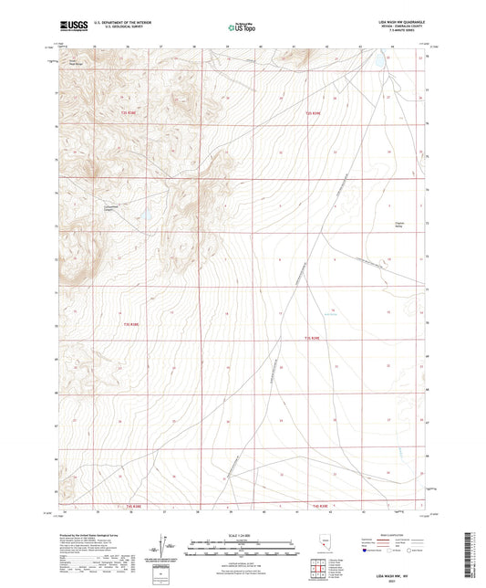 Lida Wash NW Nevada US Topo Map Image