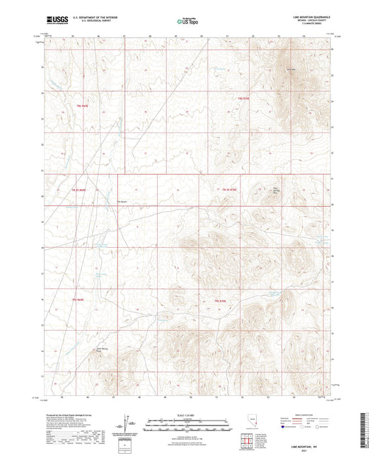 Lime Mountain Nevada US Topo Map Image
