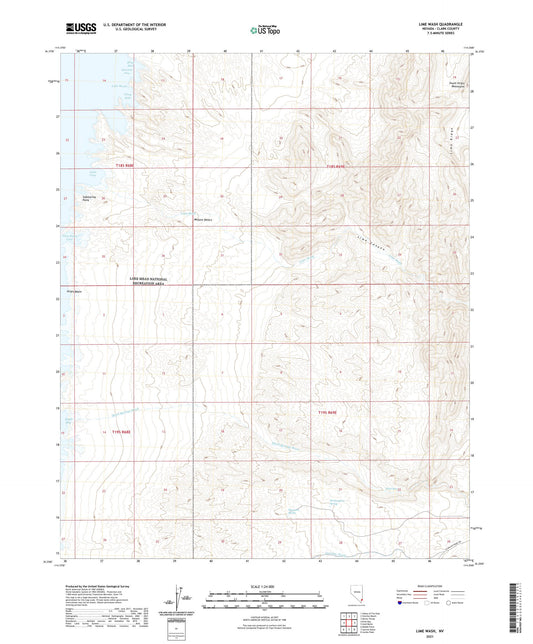 Lime Wash Nevada US Topo Map Image