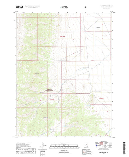 Limestone Peak Nevada US Topo Map Image