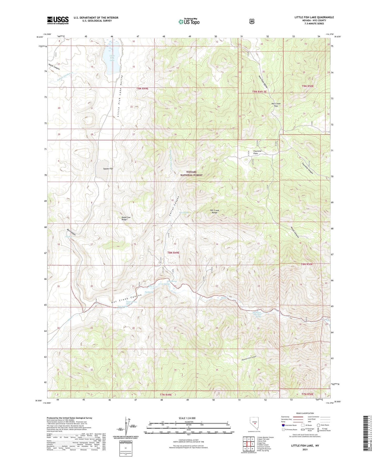 Little Fish Lake Nevada US Topo Map Image