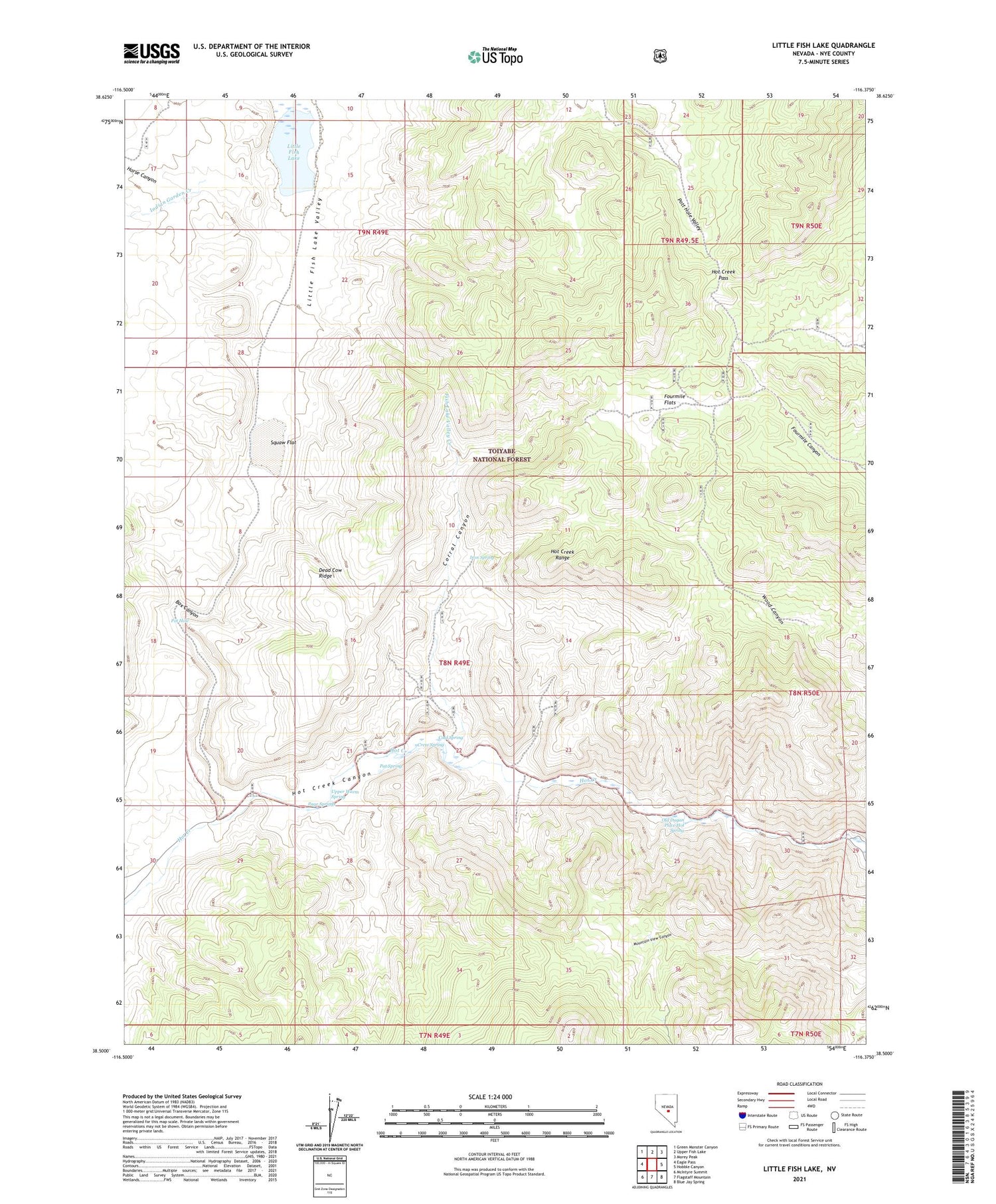 Little Fish Lake Nevada US Topo Map Image
