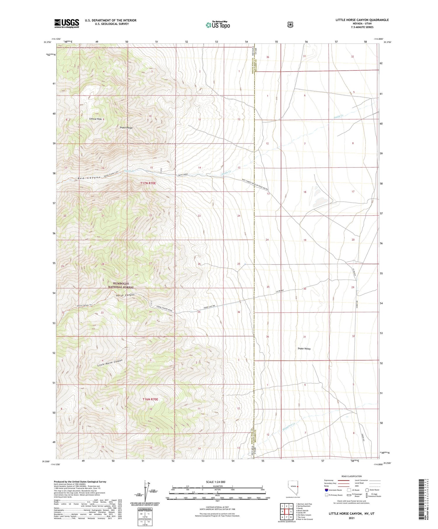Little Horse Canyon Nevada US Topo Map Image