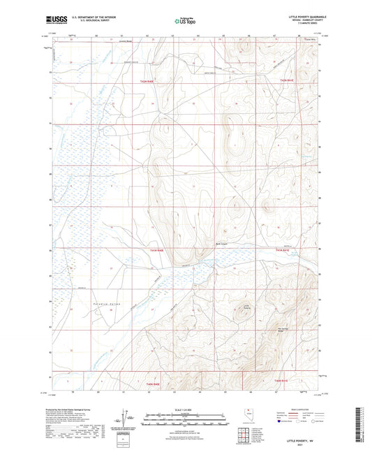 Little Poverty Nevada US Topo Map Image