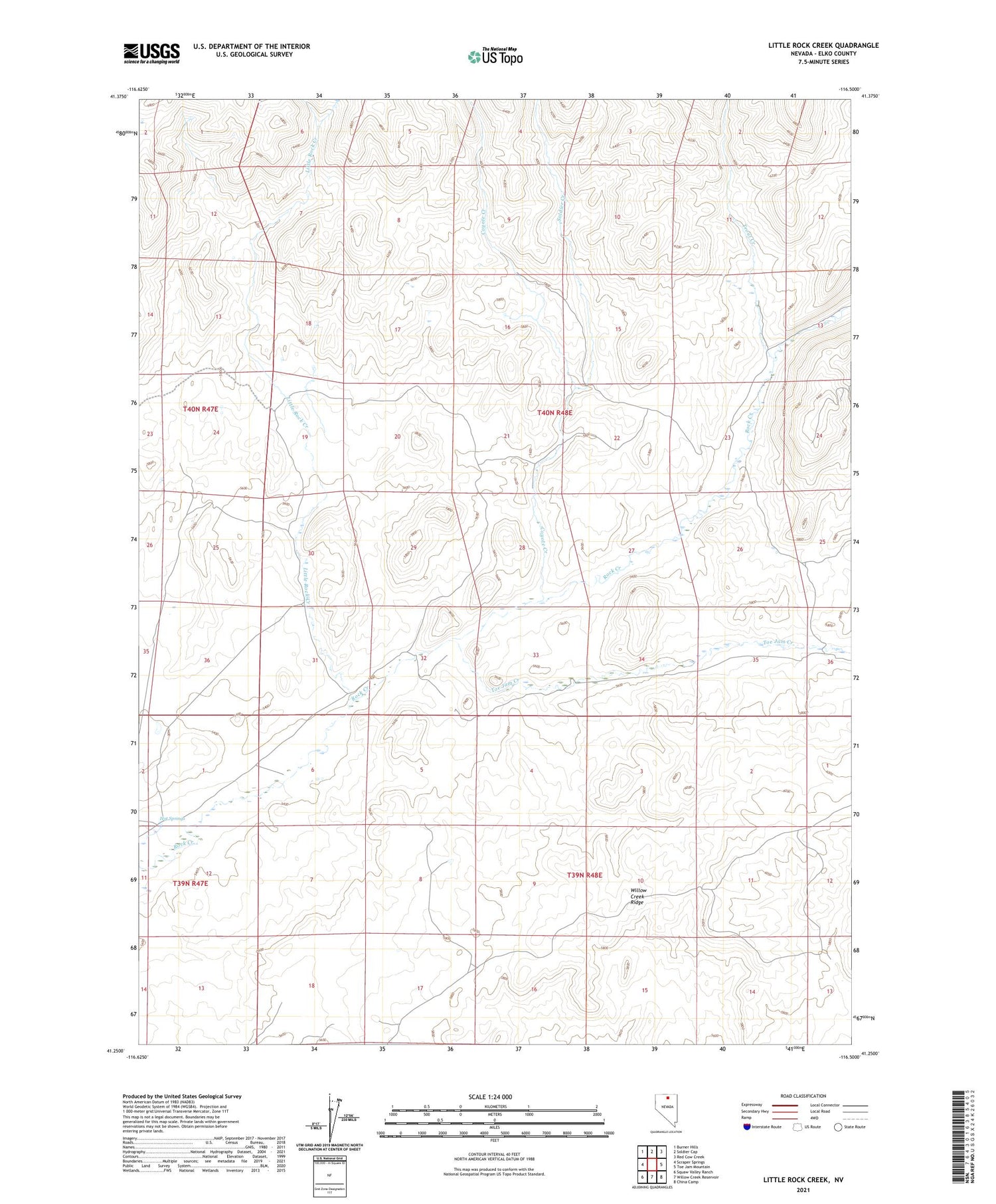Little Rock Creek Nevada US Topo Map Image