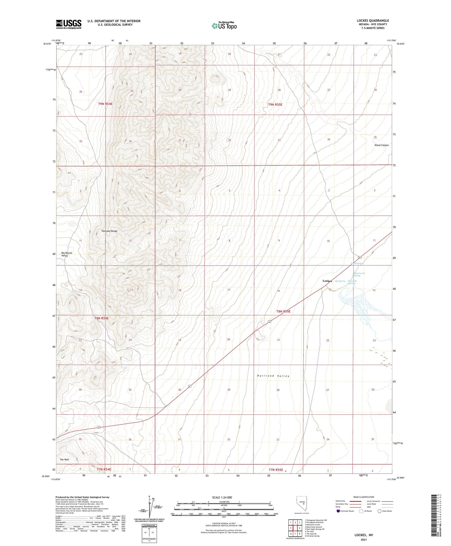 Lockes Nevada US Topo Map Image