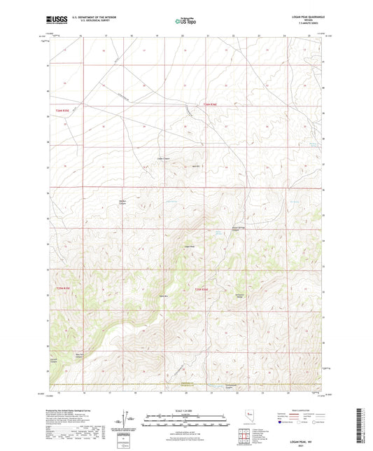 Logan Peak Nevada US Topo Map Image