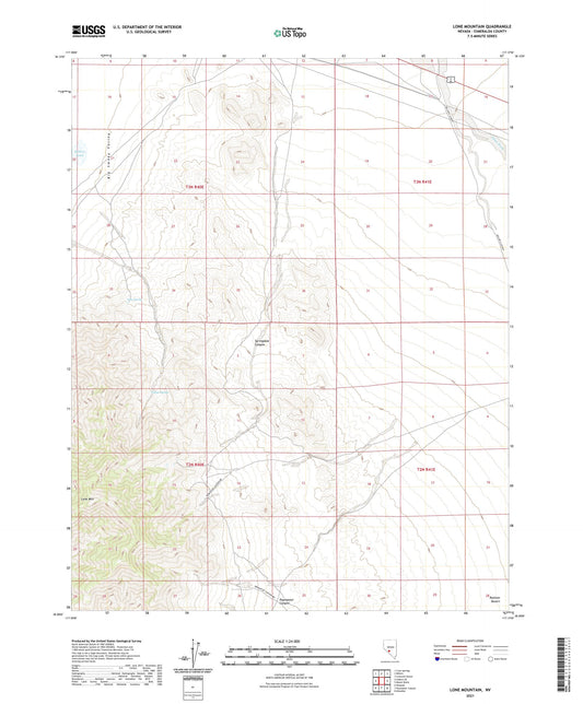 Lone Mountain Nevada US Topo Map Image