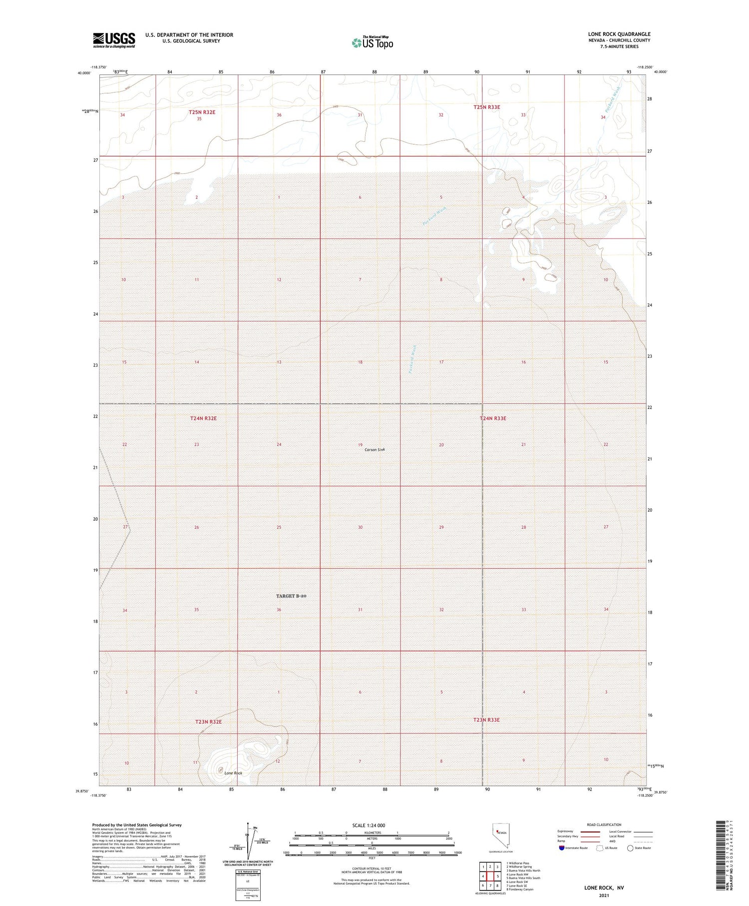 Lone Rock Nevada US Topo Map Image