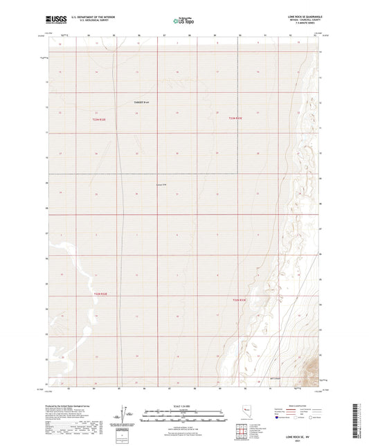 Lone Rock SE Nevada US Topo Map Image