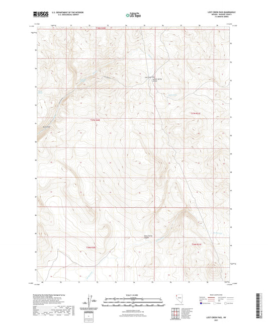 Lost Creek Pass Nevada US Topo Map Image