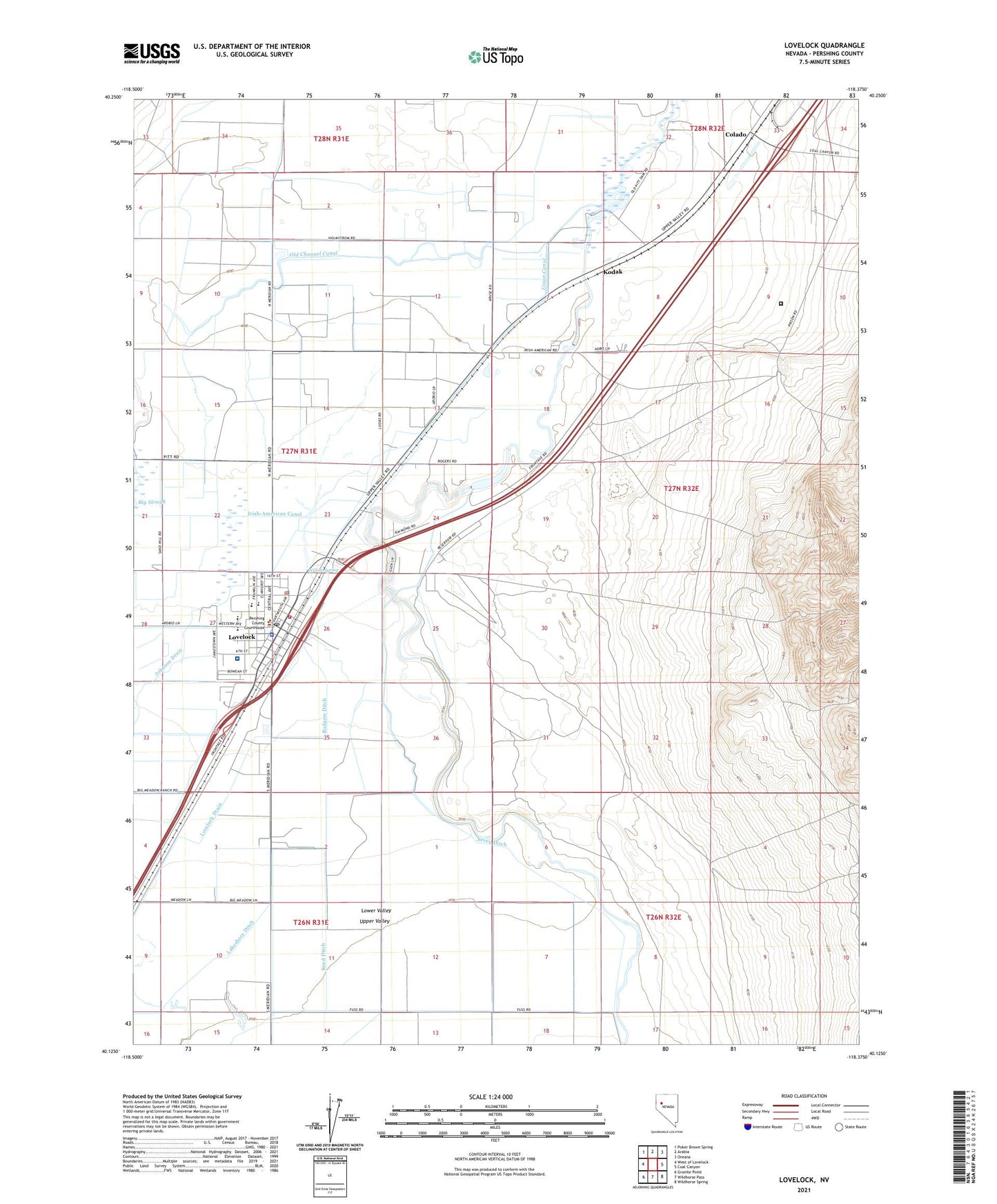 Lovelock Nevada US Topo Map Image