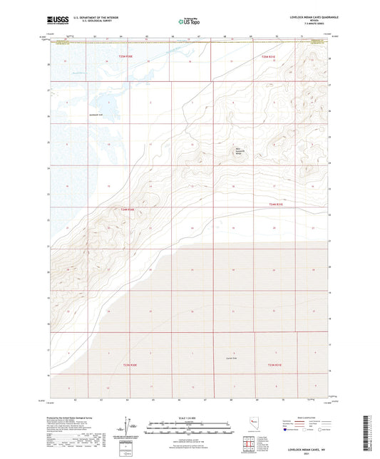 Lovelock Indian Caves Nevada US Topo Map Image