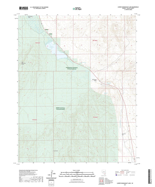 Lower Pahranagat Lake Nevada US Topo Map Image