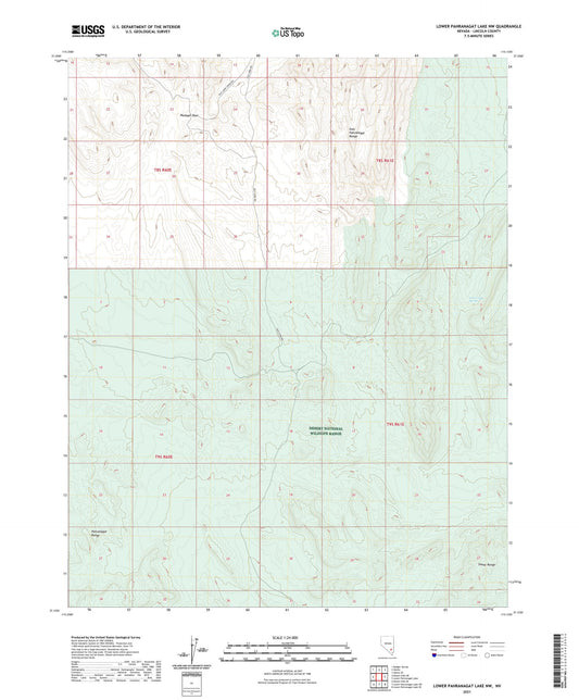 Lower Pahranagat Lake NW Nevada US Topo Map Image