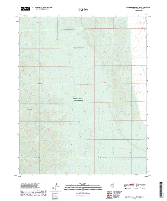 Lower Pahranagat Lake SE Nevada US Topo Map Image