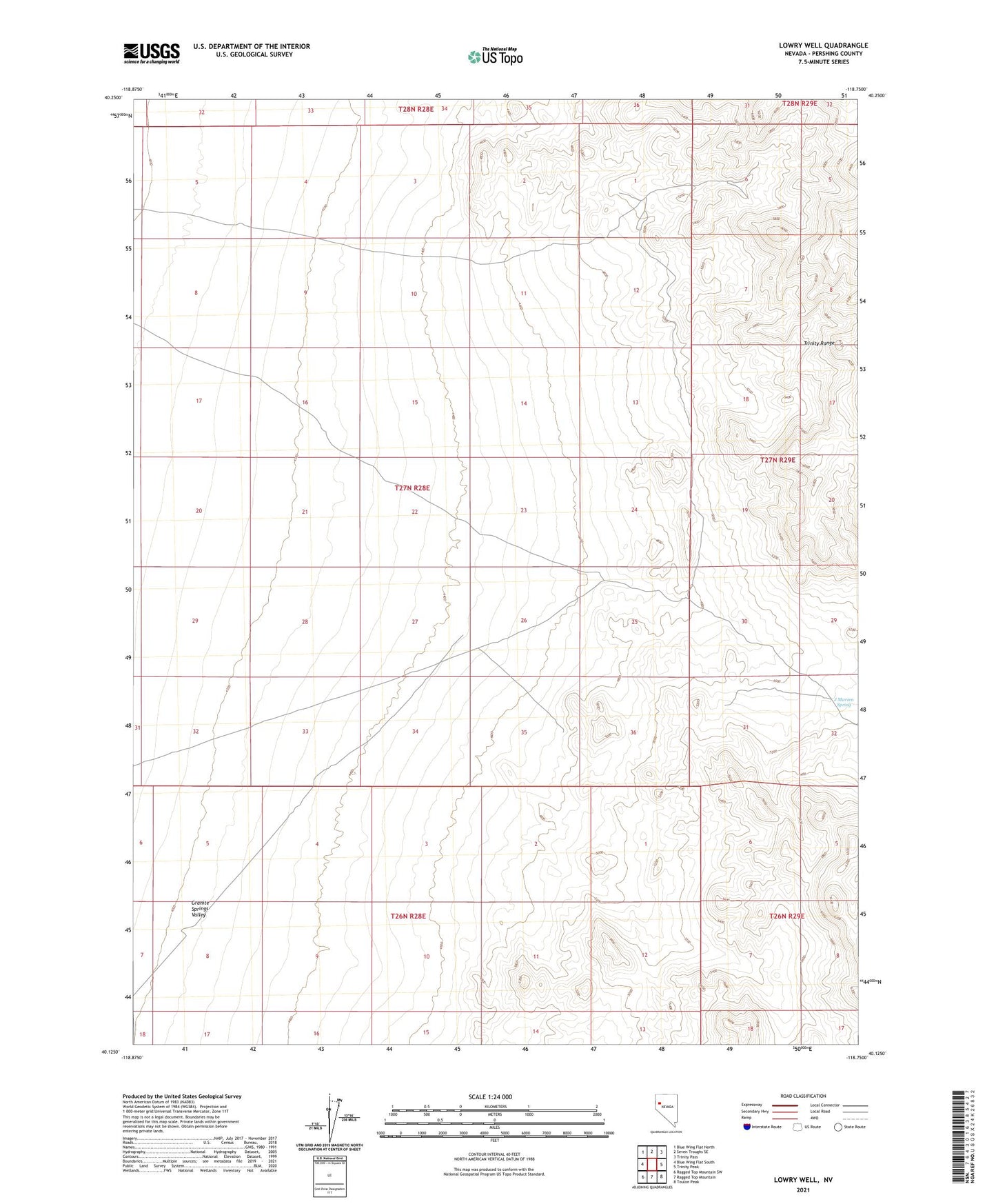 Lowry Well Nevada US Topo Map Image