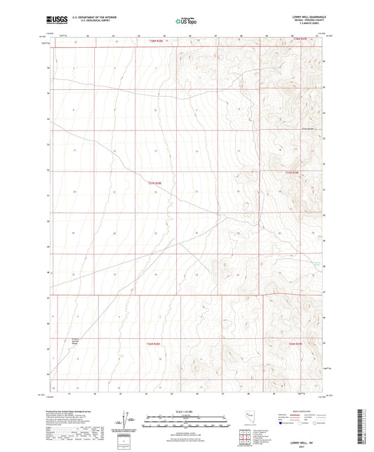 Lowry Well Nevada US Topo Map Image