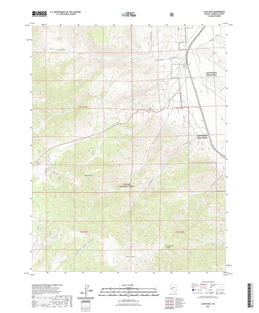 Lucky Boy Nevada US Topo Map Image