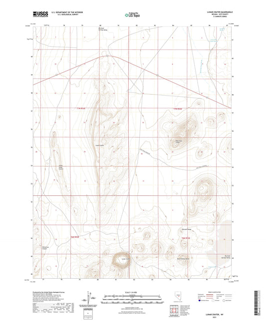 Lunar Crater Nevada US Topo Map Image