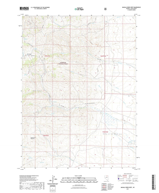 Mahala Creek West Nevada US Topo Map Image