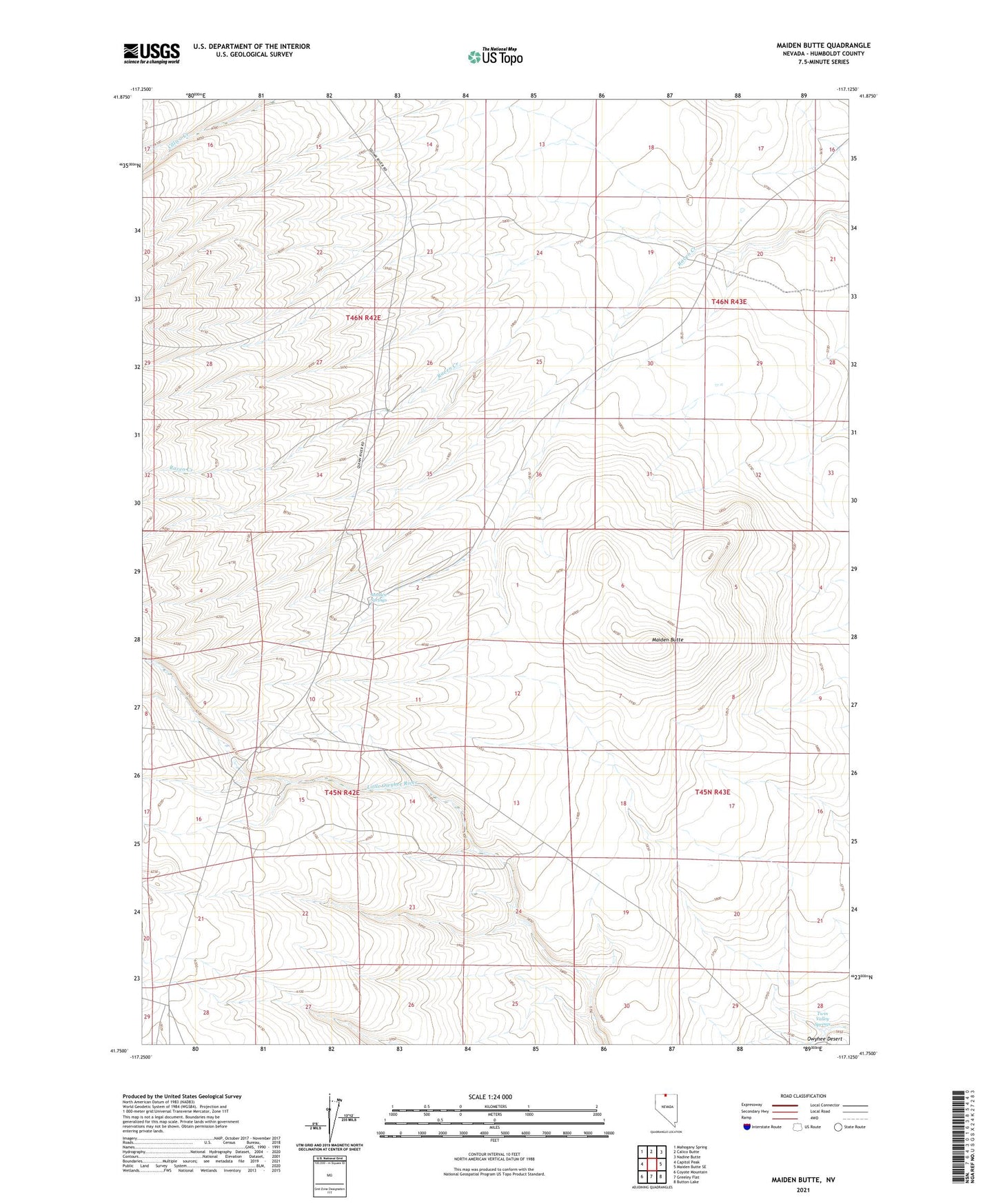 Maiden Butte Nevada US Topo Map Image