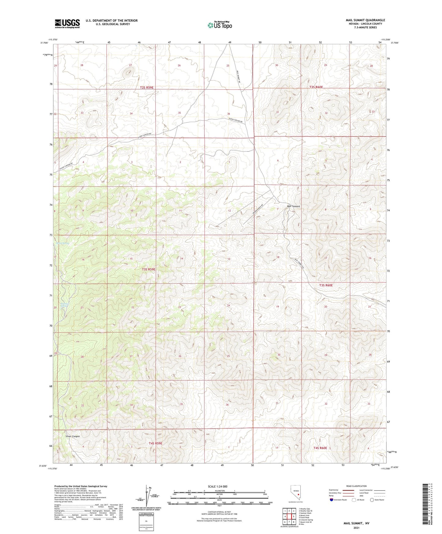Mail Summit Nevada US Topo Map Image