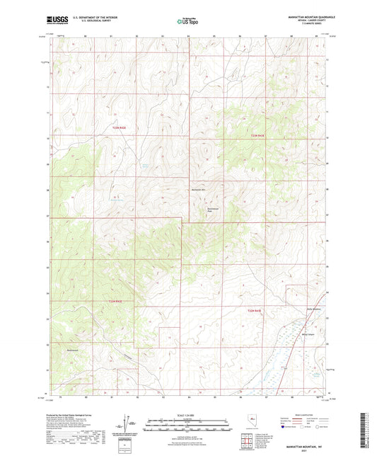 Manhattan Mountain Nevada US Topo Map Image