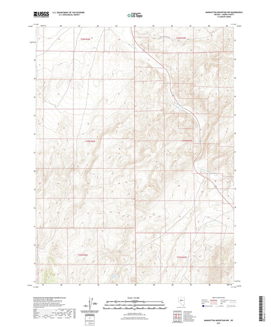 Manhattan Mountain NW Nevada US Topo Map Image